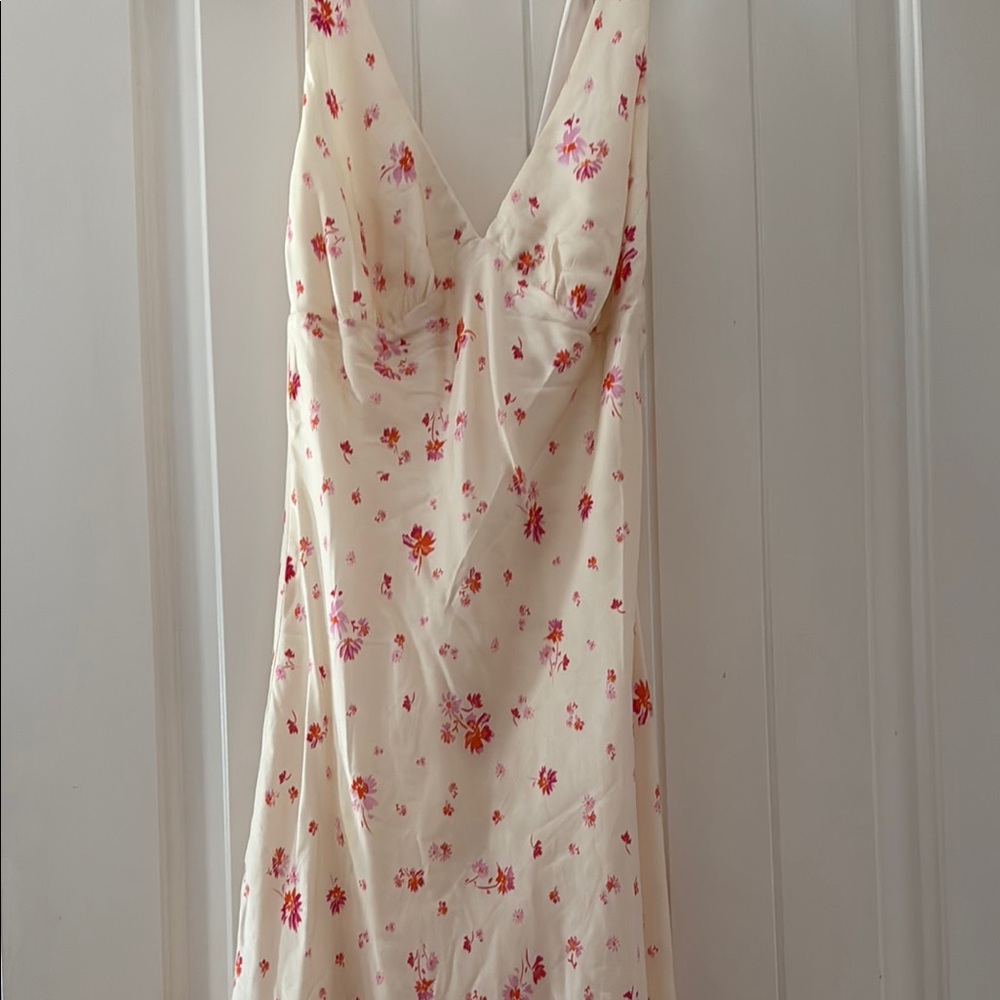 PINK Victoria's Secret Cream and Pink Mini Dress with Floral Print